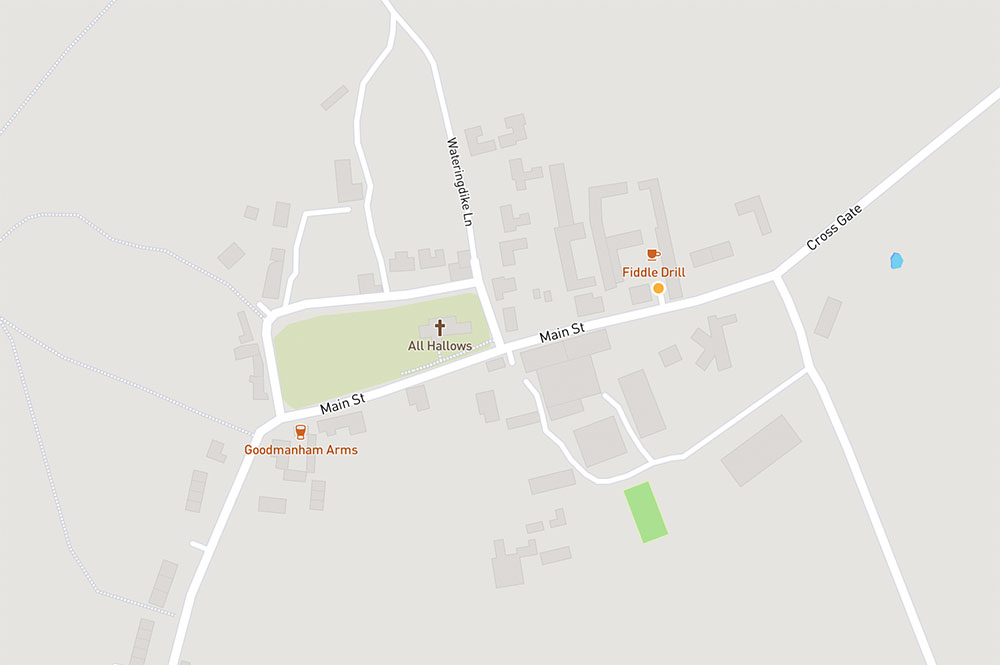 Map showing the location of Manor Farm Cottages in Goodmanham near Market Weighton